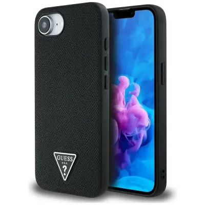 GUESS OVITEK Z ZRNATIM TRIKOTNIKOM MAGSAFE ZA IPHONE 16E ZAŠČITA ZA TELEFON