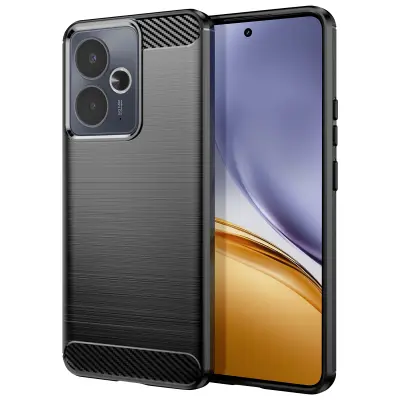 Ohišje za Realme 14T Silikon Design Karbon Bristan, Črna