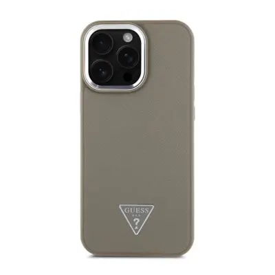 Guess, Protismetno ohišje za iPhone 16 Pro Max z opraskanim učinkom in trikotnim logotipom, Rjava