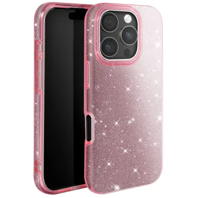 Ohišje z bleščicami za iPhone 16 Pro Max proti šoku Glitter, Roza