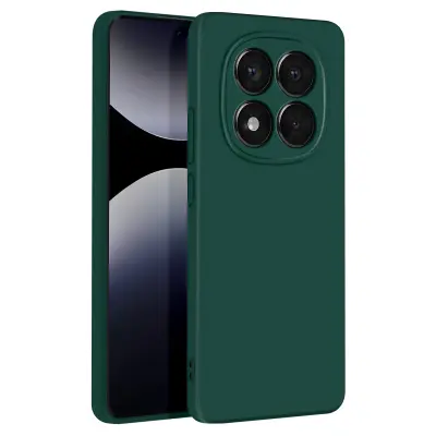 Ohišje za Redmi Note 14 Pro in 14 Pro Plus poltrdno Mehak dotik, Temno zelena