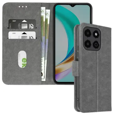 Ohišje za Honor X6b Clapet Wallet and Video Holder, Siva