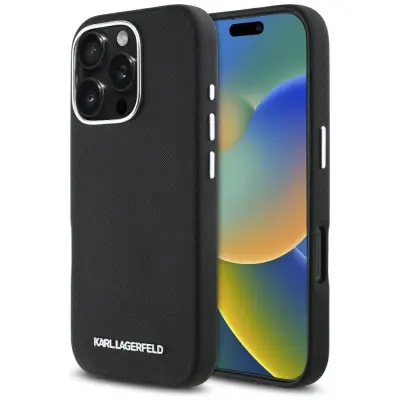 OVITEK KARL LAGERFELD SAFFIANO ZA IPHONE 16 PRO MAX S KOVINSKIM LOGOTIPOM