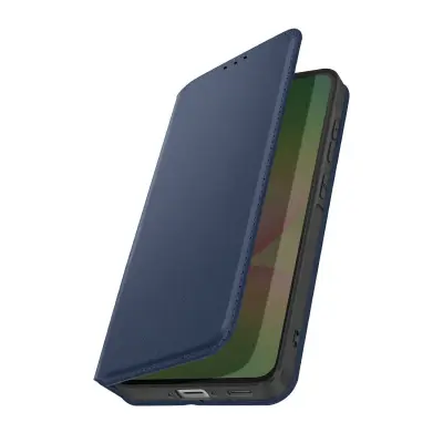 Preklopna torbica za Galaxy A56 / A36 magnetna z držalom za kartice, Modra