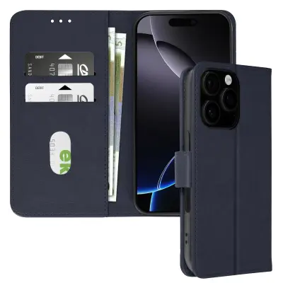 Ohišje za iPhone 16 Pro Max Clapet Denarnica in držalo za videoposnetek, Modra noč