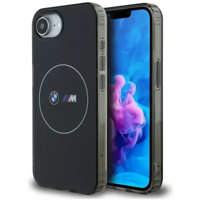 OVITEK BMW IPHONE 16E Z BELIM OBROČKOM MAGSAFE IN KOVINSKO PREVLEKO