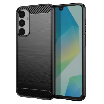 Ohišje za Samsung Galaxy A16 Silikonski dizajn Brushed Carbon, Črna