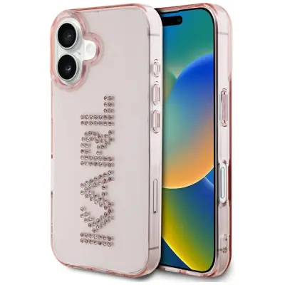 OVITEK KARL LAGERFELD IML RHINESTONES LOGO ZA IPHONE 16 Z IMPRESIVNIM DIZAJNOM