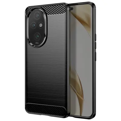 Ohišje za Honor 200 Pro Mehki ogljik in brušeni učinek, Črna