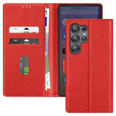 Ohišje za Samsung S25 Ultra Clap Wallet and Video Holder, Rdeča