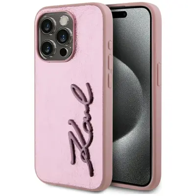 KOVINSKI OVITEK KARL LAGERFELD ZGUBČAN ZA IPHONE 15 PRO MAX S PODPISOM