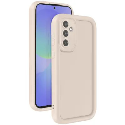Ohišje za Samsung Galaxy A36 Silikon Mehak dotik Dvignjene meje, Bež