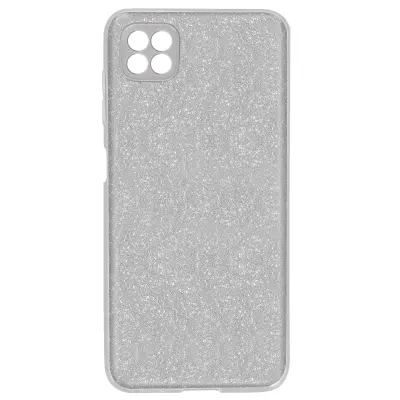 Ohišje za Samsung Galaxy A22 5G Bleščice, silikonski gel s trdo plastjo, Srebrna