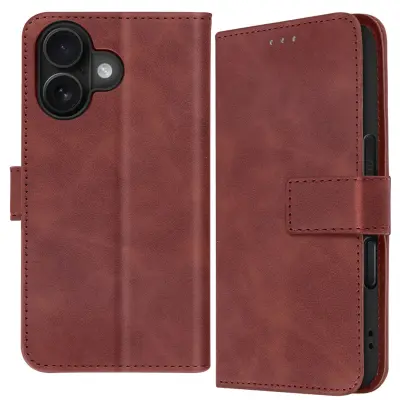 Ohišje za iPhone 16 Clap Wallet Video podpora, Rjava