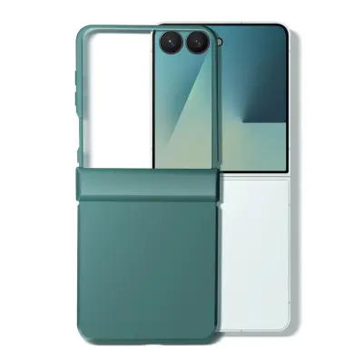 Ovitek za Galaxy Z Flip 7 Soft-Touch z ojačanim tečajem, Zelena