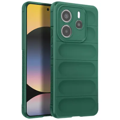 Ohišje za Xiaomi Redmi Note 14 5G protipotresni silikonski 3D teksturiran vzorec, Zelena