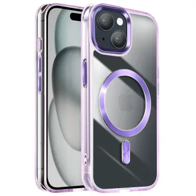Ohišje MagSafe za iPhone 15 Dos Cristal Color, Vijolična