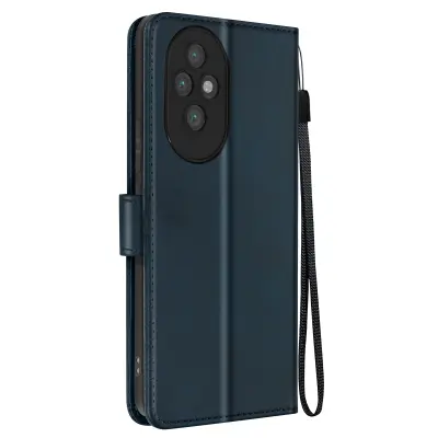 Torbica s preklopom za Honor 200 Pro Denarnica s trakom za roko, Modra noč