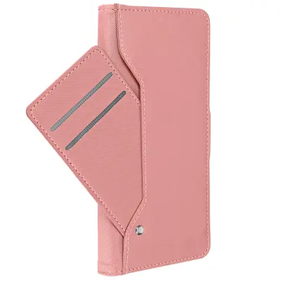 Torbica s preklopom za Samsung Galaxy A25 5G z zunanjim držalom za kartice, Rose clair