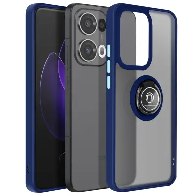 Ohišje za Oppo Reno 13 Pro Magnetic Ring Translucent Back, Modra noč