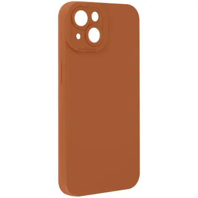 Ohišje za iPhone 14 Zaščitena kamera s podlogo, Svetlo rjava