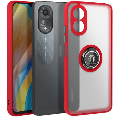 Pokrovček za Oppo A38 Kovinski obročni video nosilec, Rdeča