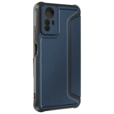 Etui za Redmi Note 12S preklopno držalo za kartice z ojačanimi vogali, Modra noč