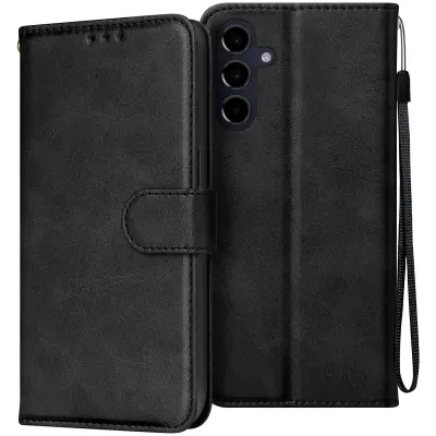 Ohišje za Samsung Galaxy A16 Hand strap Clapet Wallet Support, Črna