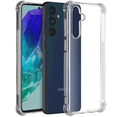Ohišje za Samsung Galaxy M55 Odporno na udarce Fleksibilno ojačani vogali, Prozorno