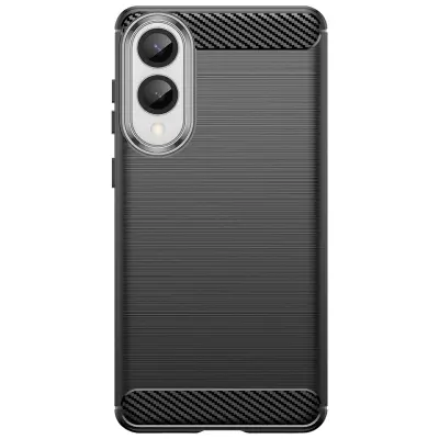 Ohišje za Samsung Galaxy S25 Edge Silikonsko oblikovanje Brushed Carbon, Črna