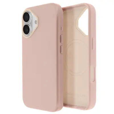 Ohišje MagSafe za iPhone 16 iz visokokakovostnega veganskega usnja, Rose clair