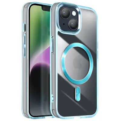 Ohišje MagSafe za iPhone 14 in 13 Nazaj barva kristala, Modra