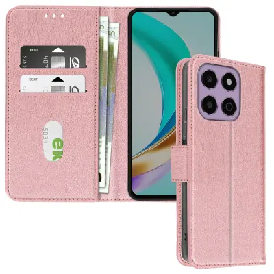 Ohišje za Honor X6b Clapet Wallet and Video Holder, Šampanjec roza