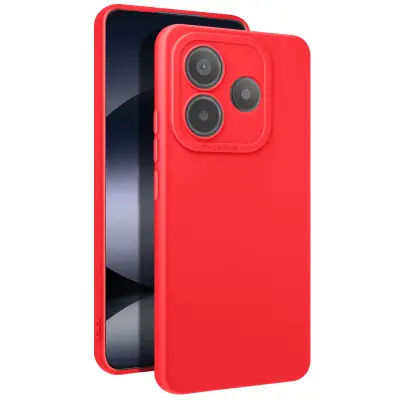 Ohišje za Xiaomi Redmi Note 14 5G Silikon Soft Camera Block Protected, Rdeča