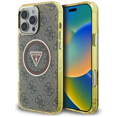 GUESS TPU OVITEK ZA IPHONE 16 PRO MAX 4G ZA MAGSAFE KOVINSKE BLEŠČICE