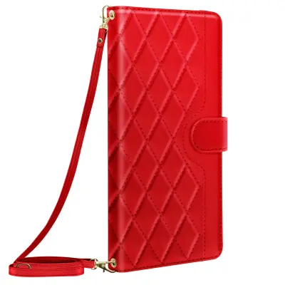 Ohišje za Samsung Galaxy A16 Wallet Losange pattern, Rdeča