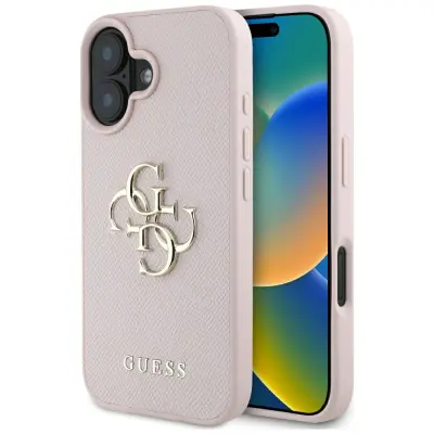 GUESS TPU OVITEK ZA IPHONE 16 4G GRANULIRANI LOGO KLASIČNA RAZLIČICA