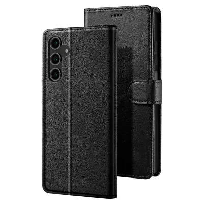 Etui za Galaxy S25 FE z video podporo in držalom za kartice, Črna