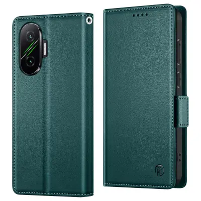 Zadeva za Poco F7 z magnetom, stojalom in prostorom za kartice, Zelena