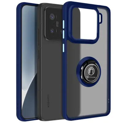 Ohišje za Xiaomi 15 Magnetic Ring Translucent Back, Modra noč