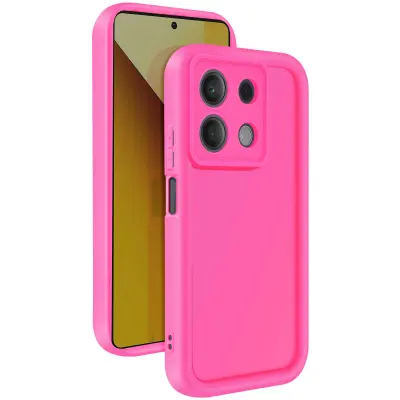 Ohišje za Xiaomi Redmi Note 13 Mehak dotik z dvignjenimi robovi, Fuksija