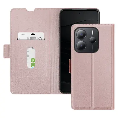 Ohišje za Redmi Note 14 5G Card Holder z magnetno ploščico, Šampanjec roza
