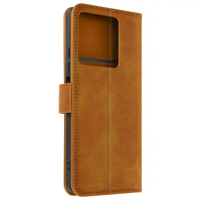 Torbica za Xiaomi Redmi Note 13 5G Vintage denarnica Folio, Kamel