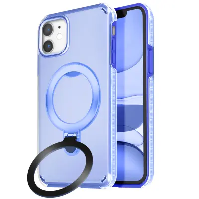 MagSafe ohišje za iPhone 11 Odporno na udarce z zložljivim stojalom, Modra