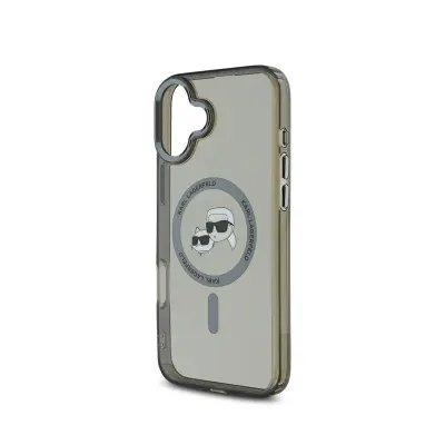 Karl Lagerfeld, Ohišje za iPhone 16 Printed IML K in CH MagSafe Compatible, Prozorno črna