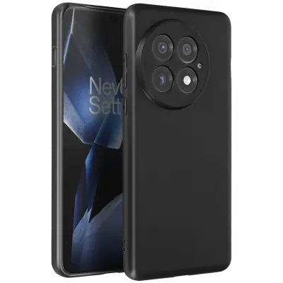 Ohišje za OnePlus 13 Silikonsko mehko matirano, Črna