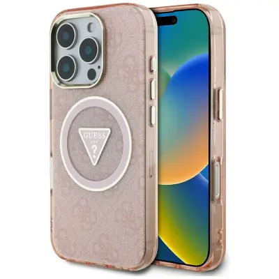 GUESS OVITEK 4G CIRCLE ZA IPHONE 16 PRO MAX ZA MAGSAFE S KOVINO