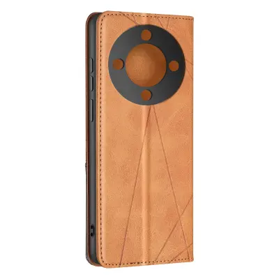 Etui za Honor Magic 6 Lite 5G Wallet Stand Prism Pattern, Kamel