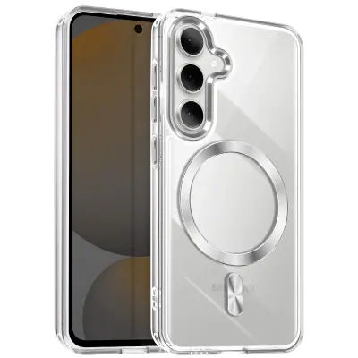 Ohišje MagSafe za Samsung Galaxy S24 in S25 Crystal Color Back, Srebrna