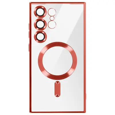 Magsafe ohišje za Samsung Galaxy S24 Ultra Chrome, Rdeča